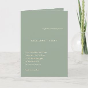 Invitation Mariage Simple Vert Sauge Moderne