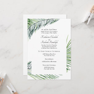 Invitation Mariage Simplement Élégant de Palmiers Tropicaux