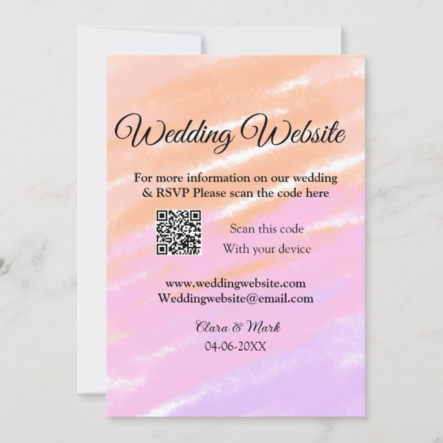 Invitation Mariage site web ajouter Q R code scanner ajouter  (Devant)