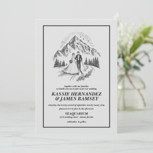 Invitation Mariage Ski Couple