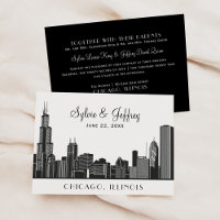Mariage Skyline de Chicago en noir et blanc