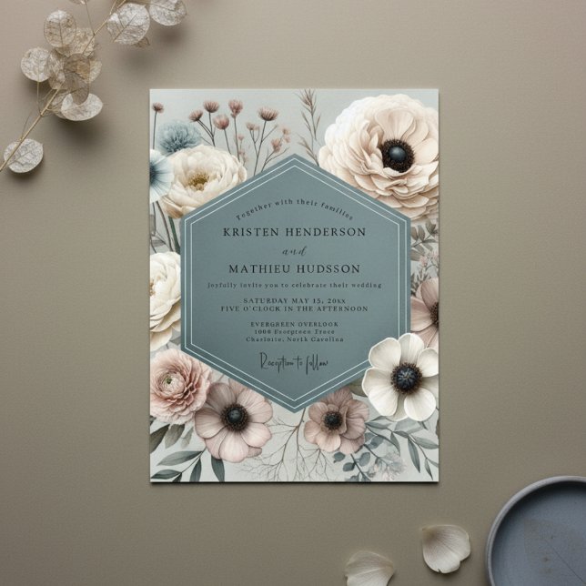 Invitation Mariage Slate Bloom (Créateur téléchargé)