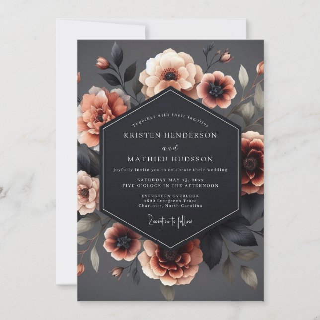 Invitation Mariage Slate Blush Chiaroscuro (Devant)