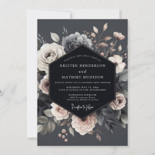 Invitation Mariage Slate Dramatic Flora