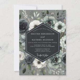Invitation Mariage Slate Moonlit Bloom