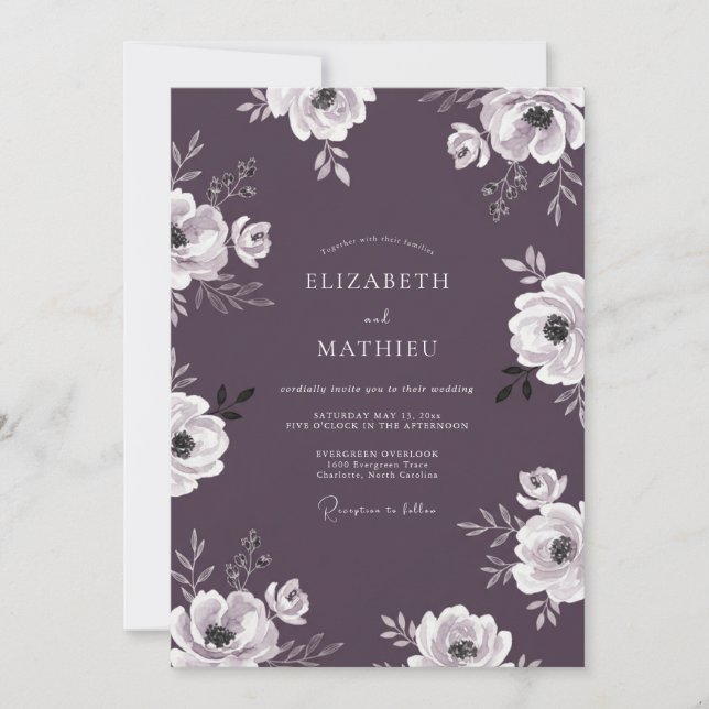 Invitation Mariage Soirée Atmosphérique au Plum (Devant)