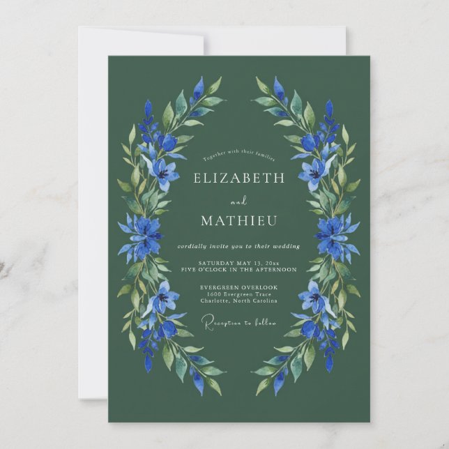 Invitation Mariage solennel en forêt verte (Devant)