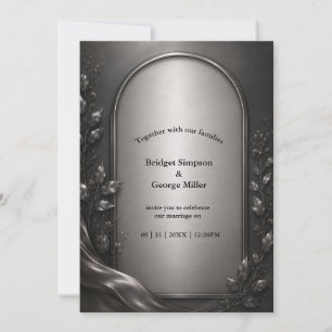 Invitation Mariage sombre et lunatique en Art Déco avec arche