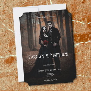 Invitation Mariage sombre photo gothique moderne et lunatique