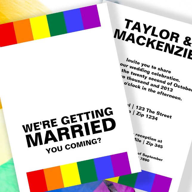 Invitation Mariage Sonne Gay Fun Rainbow Pride (Wedding Sounds Gay Fun Rainbow Pride Invitation by Ricaso
Sounds gay, I'm in LGBTQ same sex wedding
)