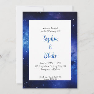 Invitation Mariage sous la lumière étoilée de la nébuleuse bl