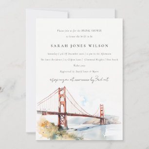 Invitation Mariage sous la pluie avec pont Golden Gate de San