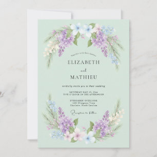Invitation Mariage sous l'Arche de Fleurs de Lilas