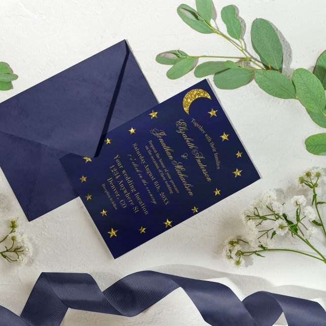 Invitation Mariage sous le ciel nocturne céleste (Créateur téléchargé)