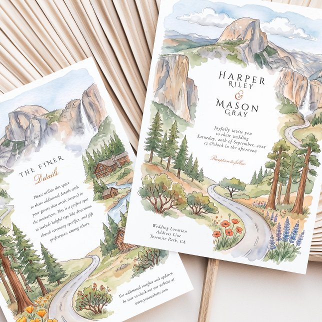 Invitation Mariage sous le dôme Half Dome et El Capitan dans  (Créateur téléchargé)
