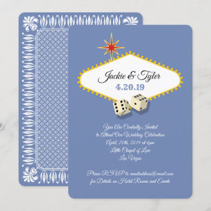 Invitation Mariage sous le panneau de Las Vegas avec des hort