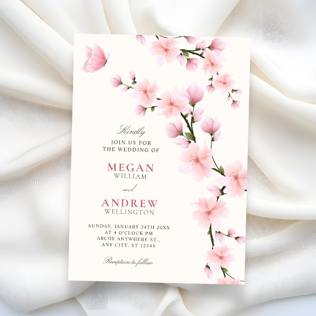 Invitation Mariage sous les cerisiers en fleurs  (Créateur téléchargé)