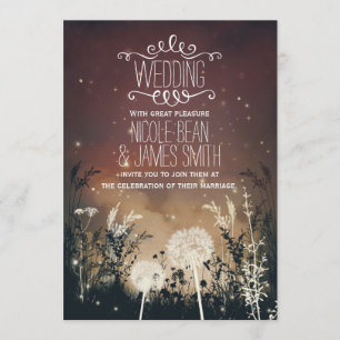 Invitation Mariage sous les étoiles et le feuillage de la nui
