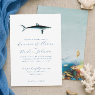 Invitation Mariage Sous l'Océan Aquarium Requin Bleu