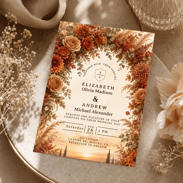 Invitation Mariage sous une Arche Automnale Enchantée (Créateur téléchargé)