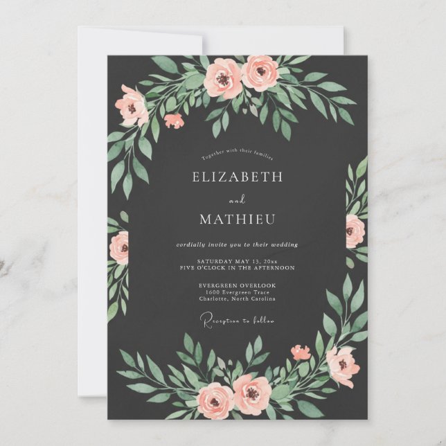 Invitation Mariage sous une Arche Botanique aux Teintes de Co (Devant)