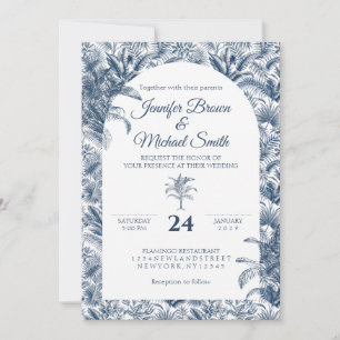 Invitation Mariage sous une arche botanique avec un palmier b