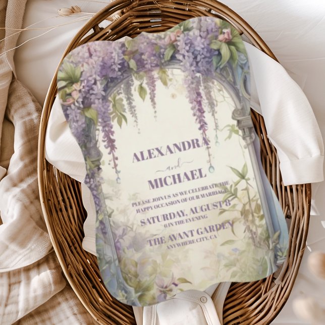 Invitation Mariage sous une arche romantique de wisteria (Créateur téléchargé)
