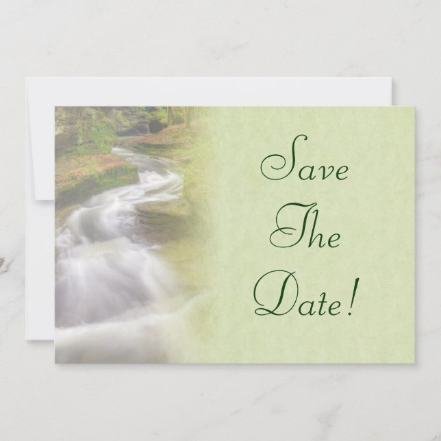 Invitation Mariage sous une cascade Sauvegarder la date (Devant)