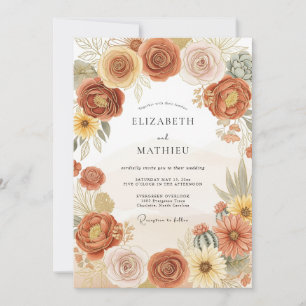 Invitation Mariage splendide dans le désert en terre cuite