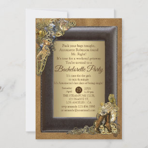 Invitation Mariage Steampunk Sur Bachelorette Suede