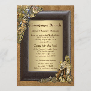 Invitation Mariage Steampunk Sur Wedding shower Suede