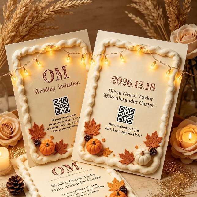Invitation Mariage style gâteau fondant d'automne (Créateur téléchargé)