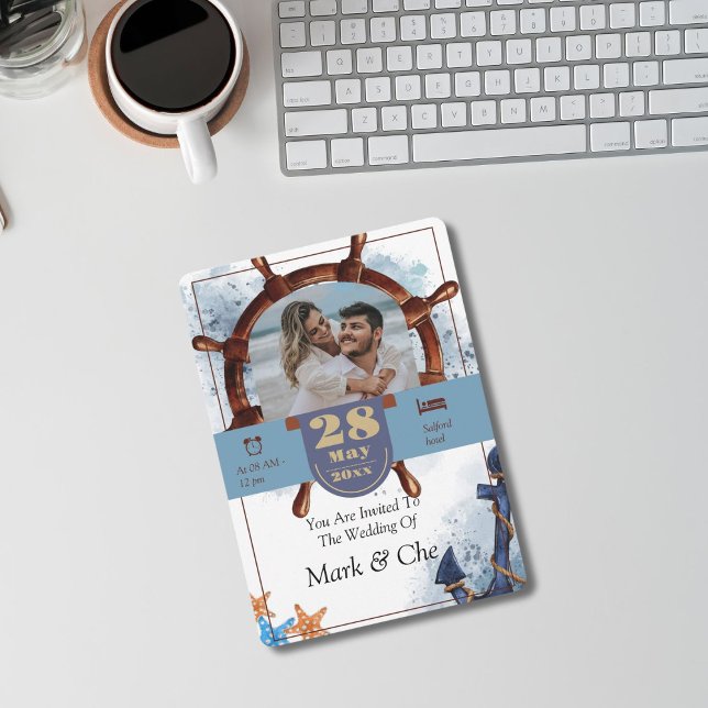 Invitation Mariage stylé nautique (Créateur téléchargé)