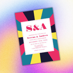 Invitation Mariage Super rétro coloré