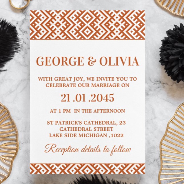 Invitation Mariage sur impression africaine (Créateur téléchargé)