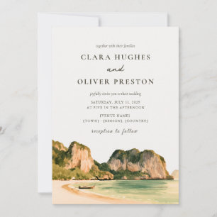 Invitation Mariage sur la côte tropicale de Krabi Karst à l'h