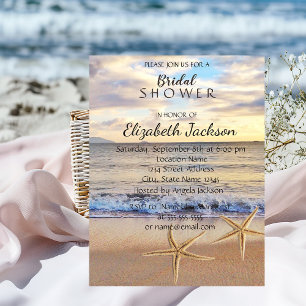 Invitation Mariage sur la plage au coucher du soleil, Baby sh