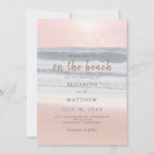 Invitation Mariage sur la plage au coucher du soleil Mariag