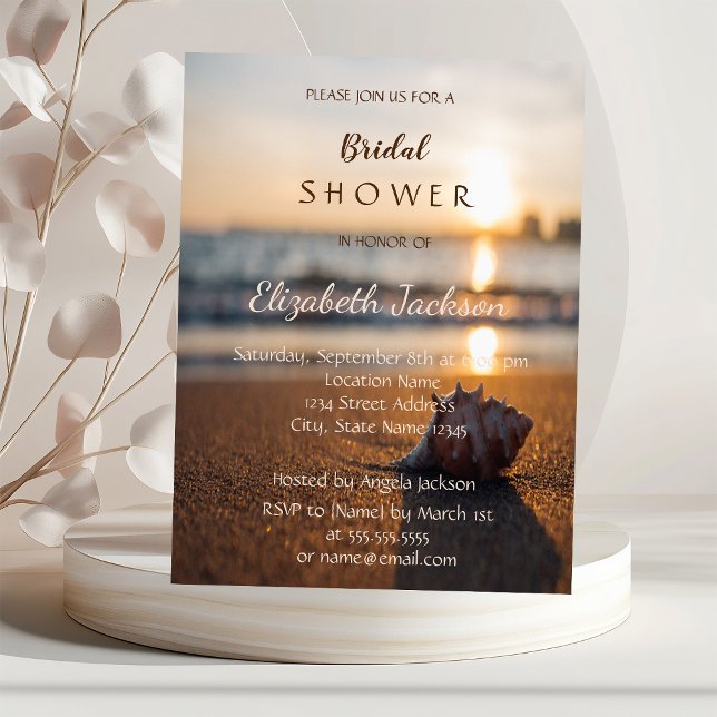 Invitation Mariage sur la Plage au Coucher du Soleil Réceptio (Créateur téléchargé)