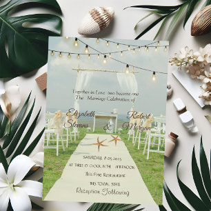 Invitation Mariage sur la plage d'Arbor Étoiles de mer Guirla