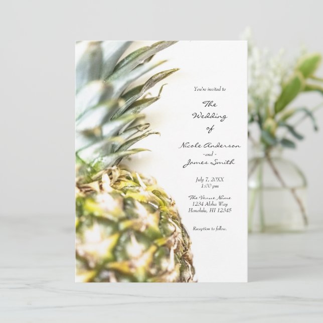 Invitation Mariage sur la Plage de l'Île Dorée Tropicale à l' (Debout devant)