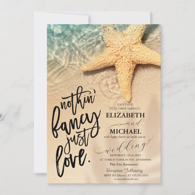 Invitation Mariage sur la plage de Seastar (Devant)