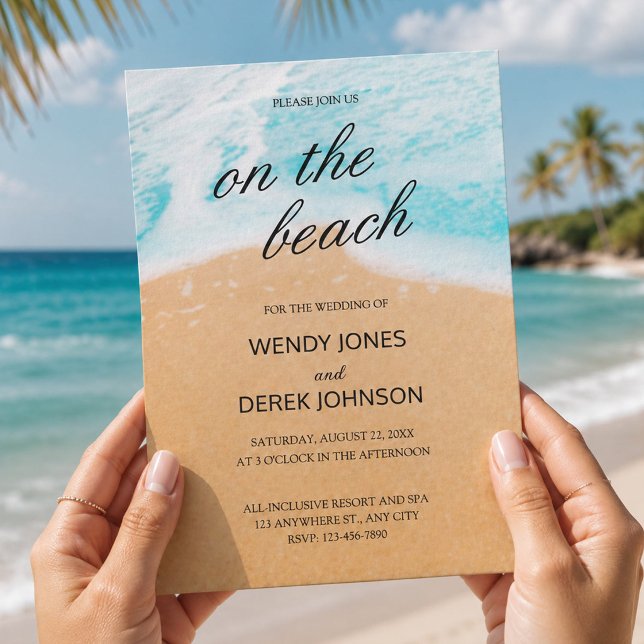 Invitation Mariage sur la Plage Destination Tropicale Personn (Beach Wedding Tropical Destination Custom Invitation, Summer Wedding Invitation, Hawaiin Invite)