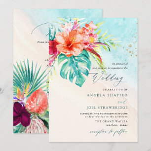 Invitation Mariage sur la plage du paradis tropical PixDezine