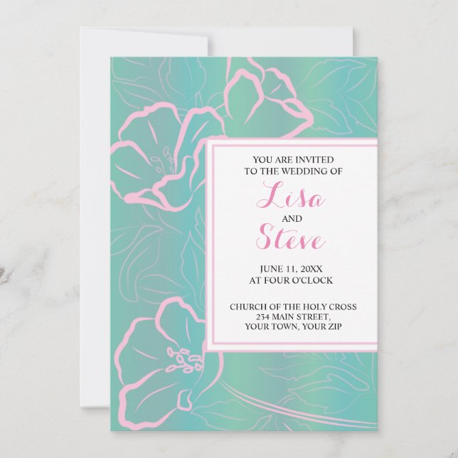 Invitation Mariage sur la plage d'une île tropicale (Devant)