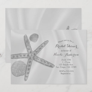 Invitation Mariage sur la plage étoile de mer et coquillages