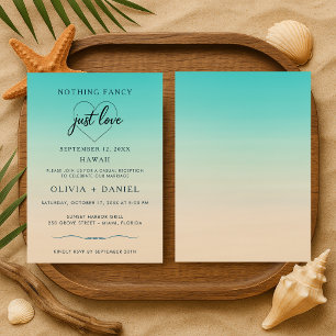 Invitation Mariage sur la Plage Fuite Réception Aquarelle