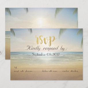 Invitation Mariage sur la plage Palms Sunset Beach  RSVP