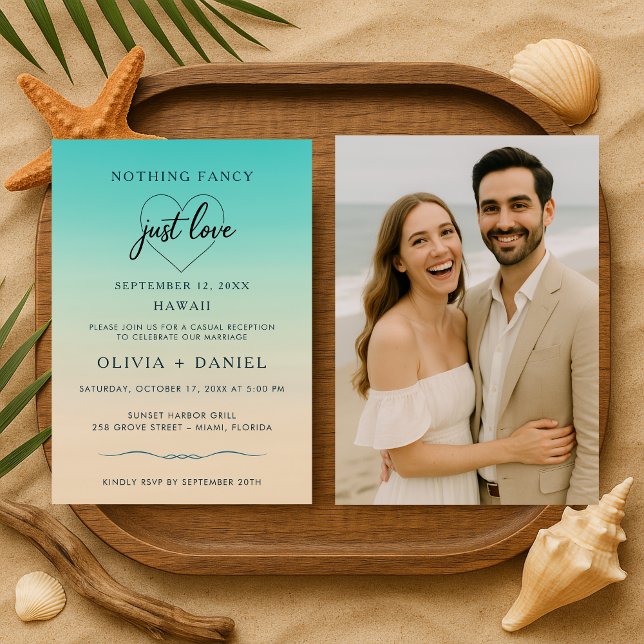 Invitation Mariage sur la Plage Photo Réception de Fuite (Créateur téléchargé)