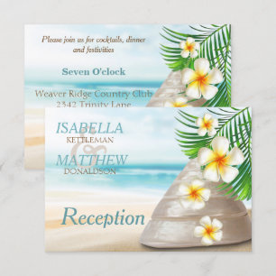Invitation Mariage sur la plage pour M. et Mme   Réception
